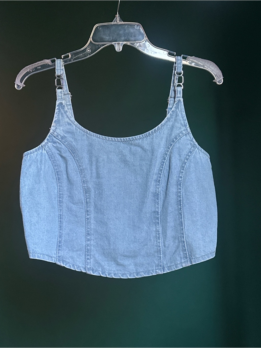 Japna Light Blue Denim Crop Tank